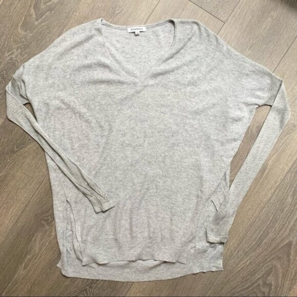 ASOS Women's Glamorous Sweater High Low V-Neck Side Slit Knit Wool blend Gray XS - Picture 5 of 15